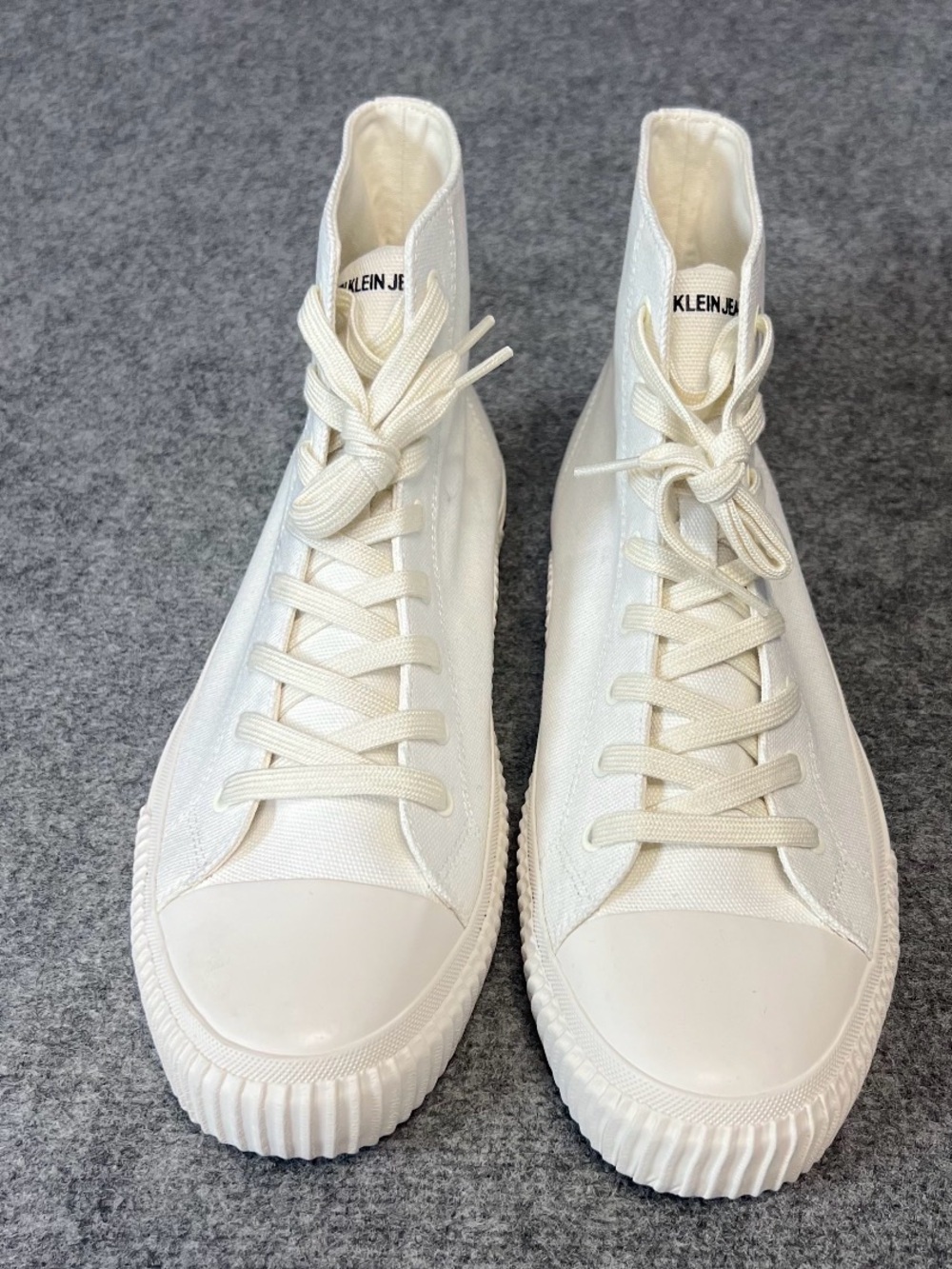 Calvin Klein Jeans Cream High-Top Canvas Sneakers